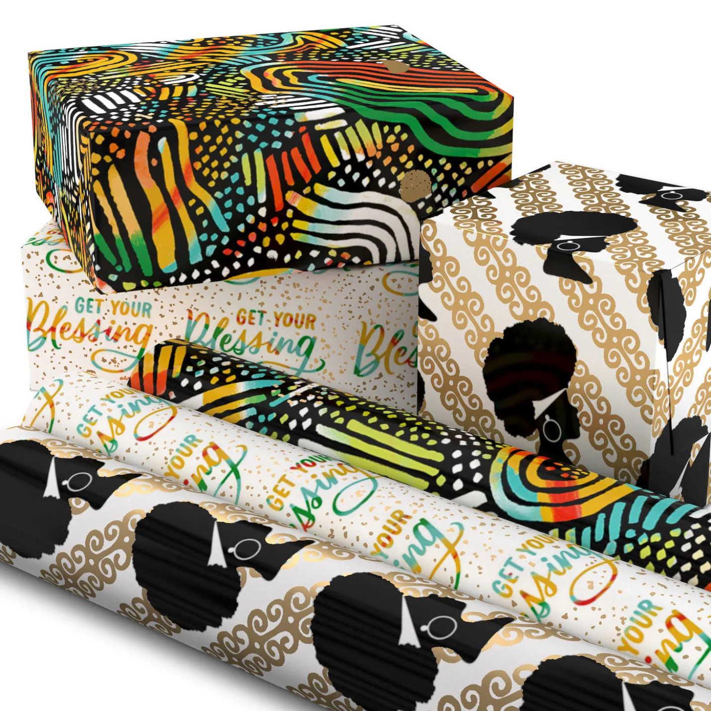 Get Your Blessing 3-Pack Assorted Wrapping Paper, 75 sq. ft. total
