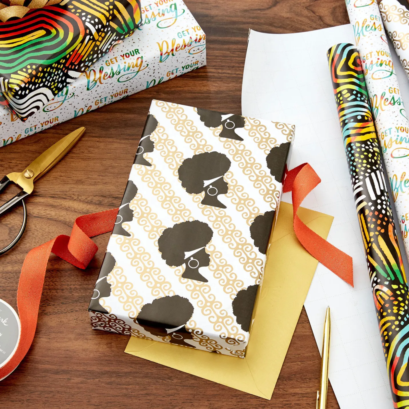 Get Your Blessing 3-Pack Assorted Wrapping Paper, 75 sq. ft. total