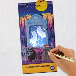 Ghosts in the Graveyard Musical Pop-Up Halloween Card With Light