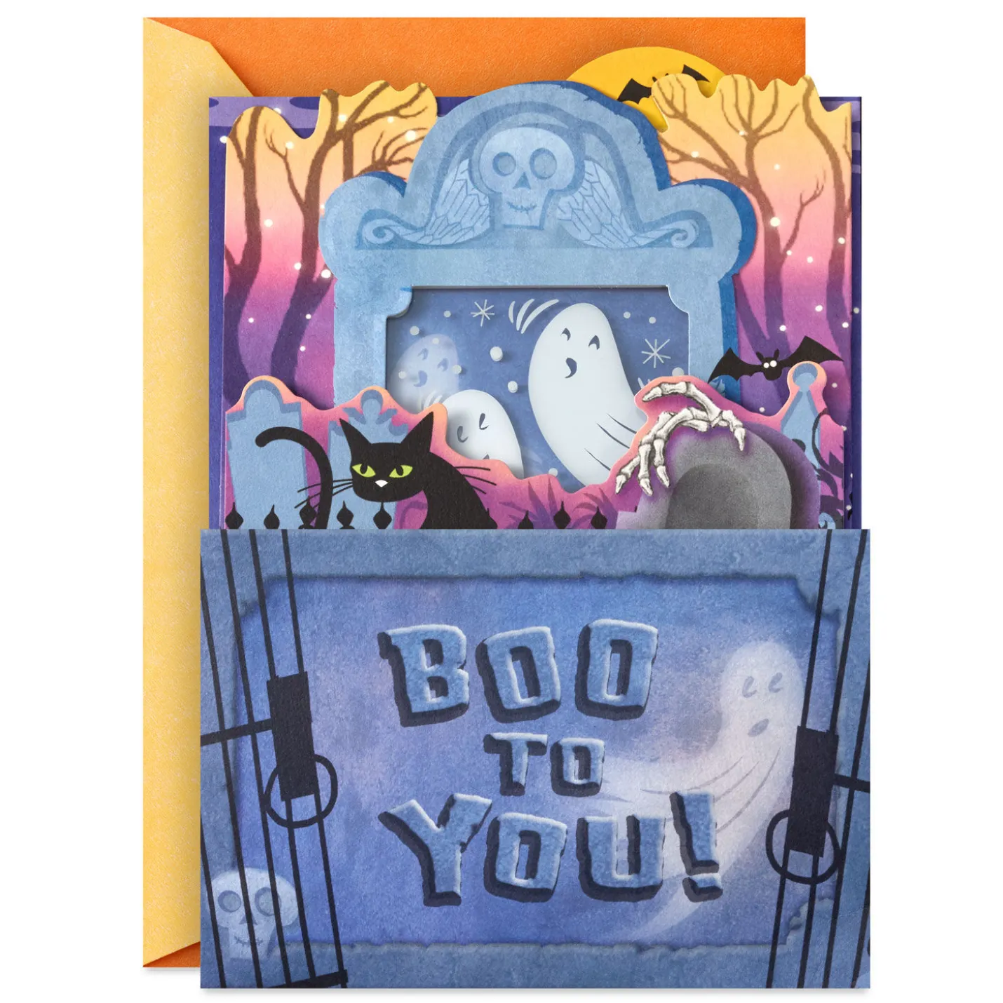 Ghosts in the Graveyard Musical Pop-Up Halloween Card With Light