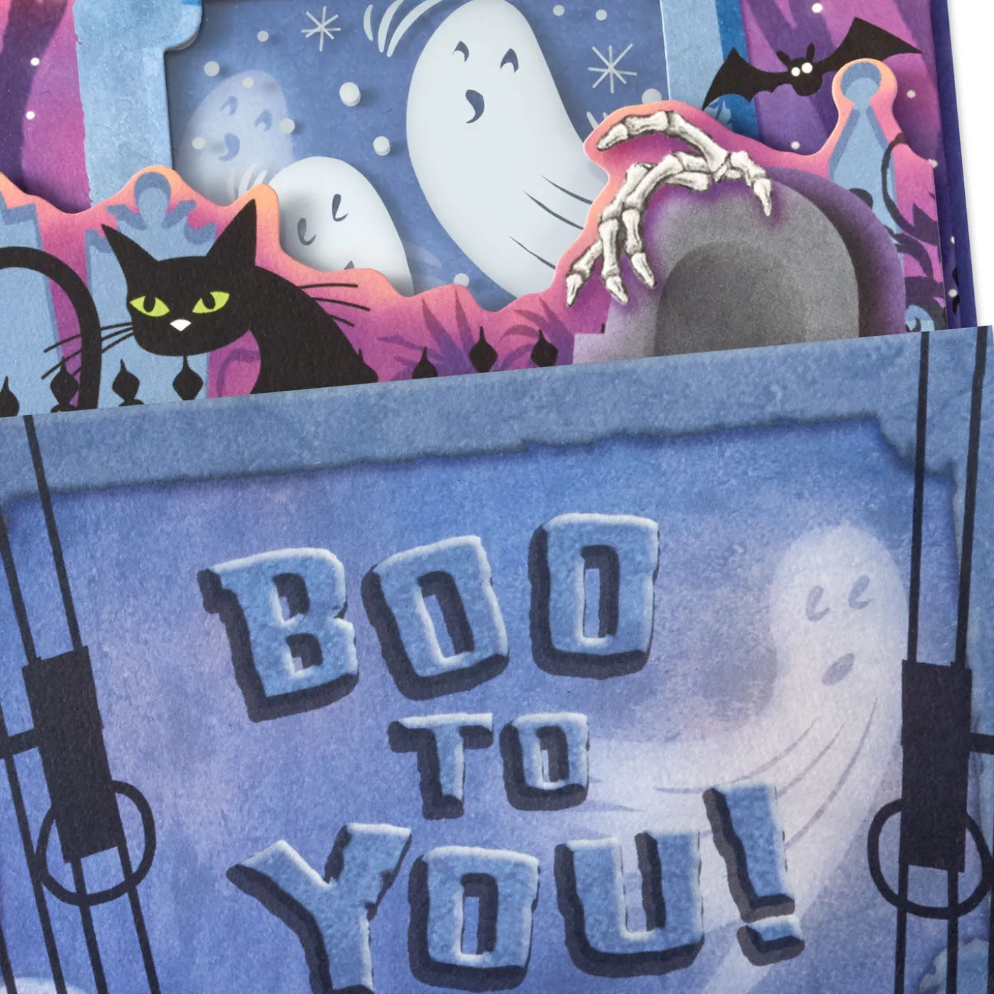 Ghosts in the Graveyard Musical Pop-Up Halloween Card With Light