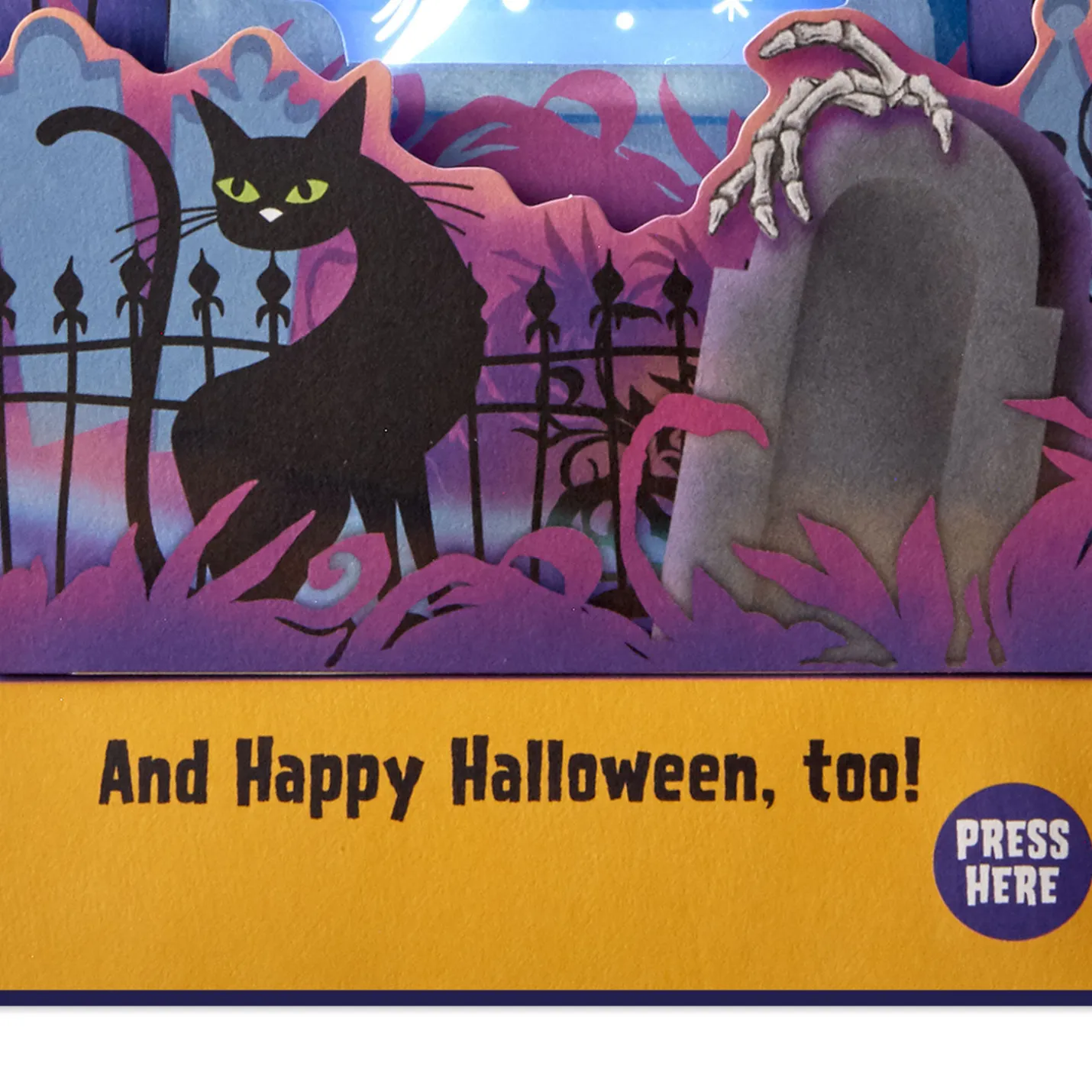 Ghosts in the Graveyard Musical Pop-Up Halloween Card With Light