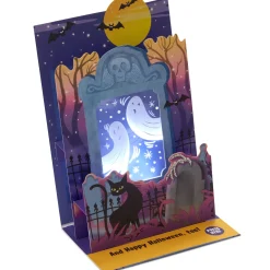Ghosts in the Graveyard Musical Pop-Up Halloween Card With Light