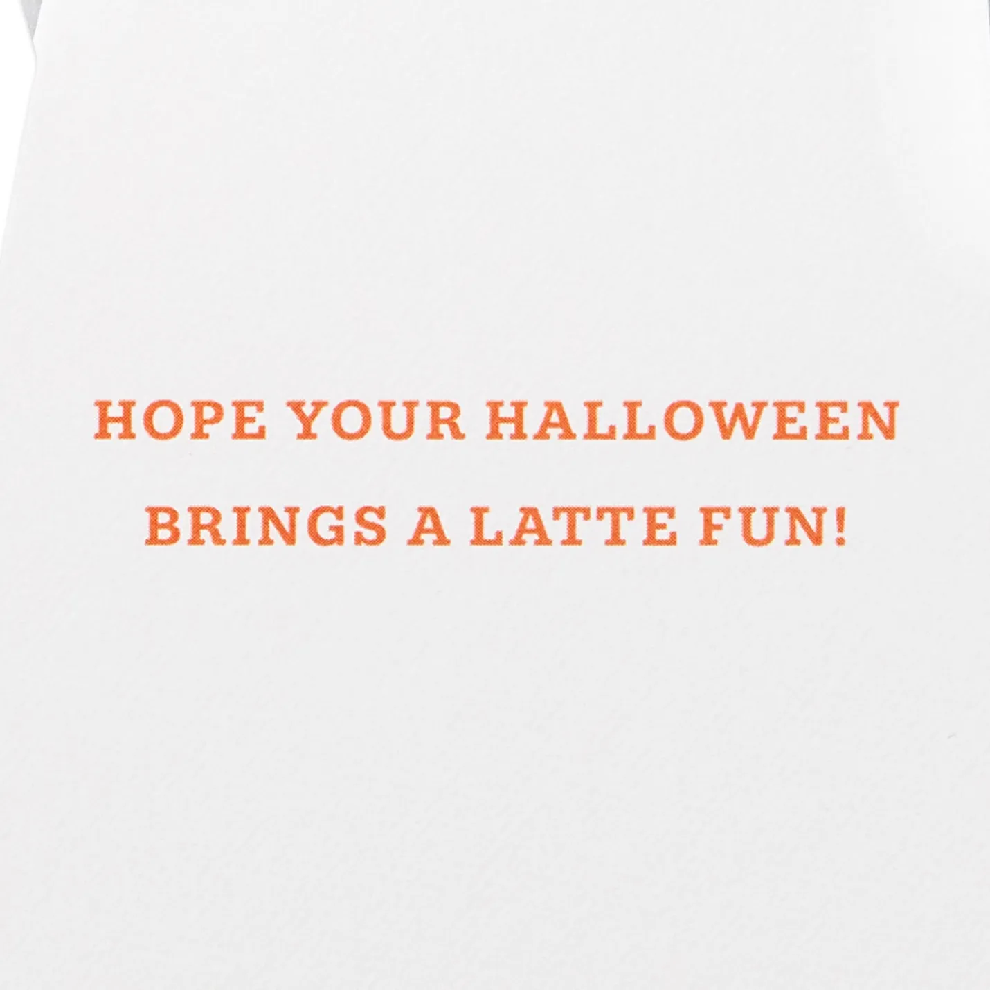Ghost with Pumpkin Latte Paper Craft Halloween Card