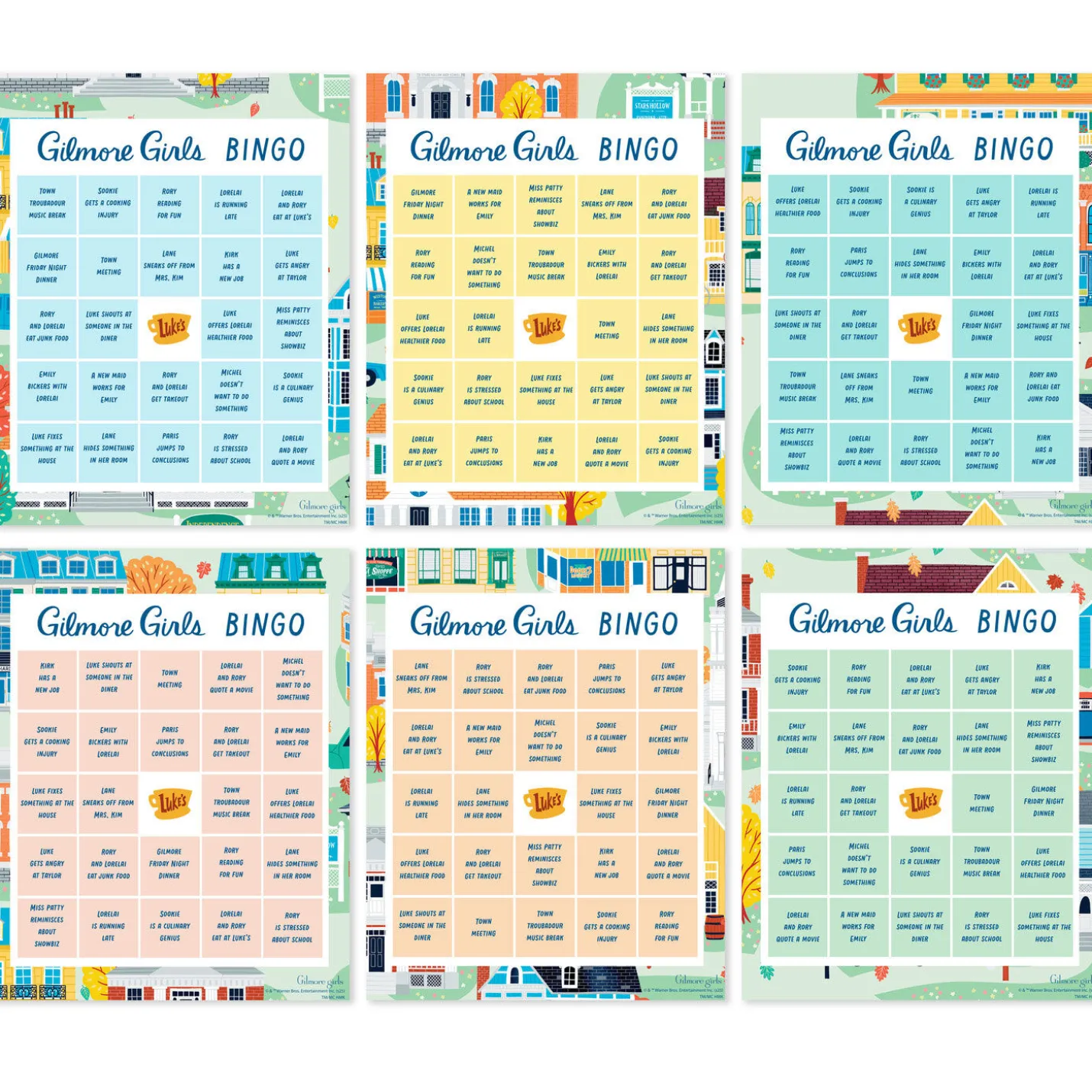 Gilmore Girls Bingo Game Pad, 102 Cards