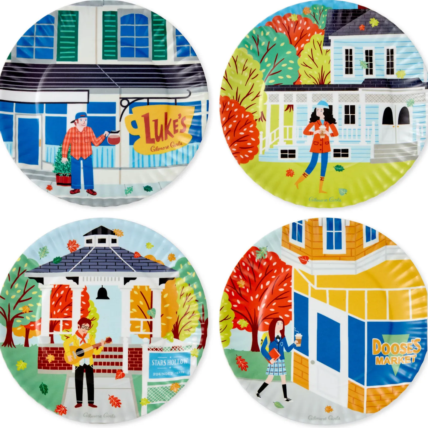 Gilmore Girls Stars Hollow Appetizer Plates, Set of 4