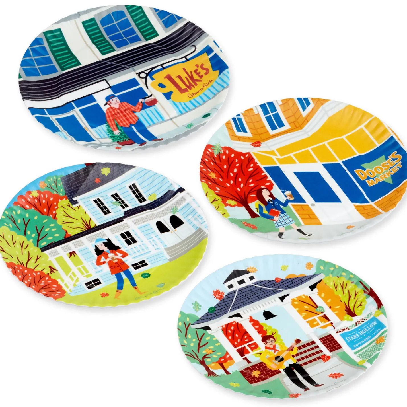 Gilmore Girls Stars Hollow Appetizer Plates, Set of 4