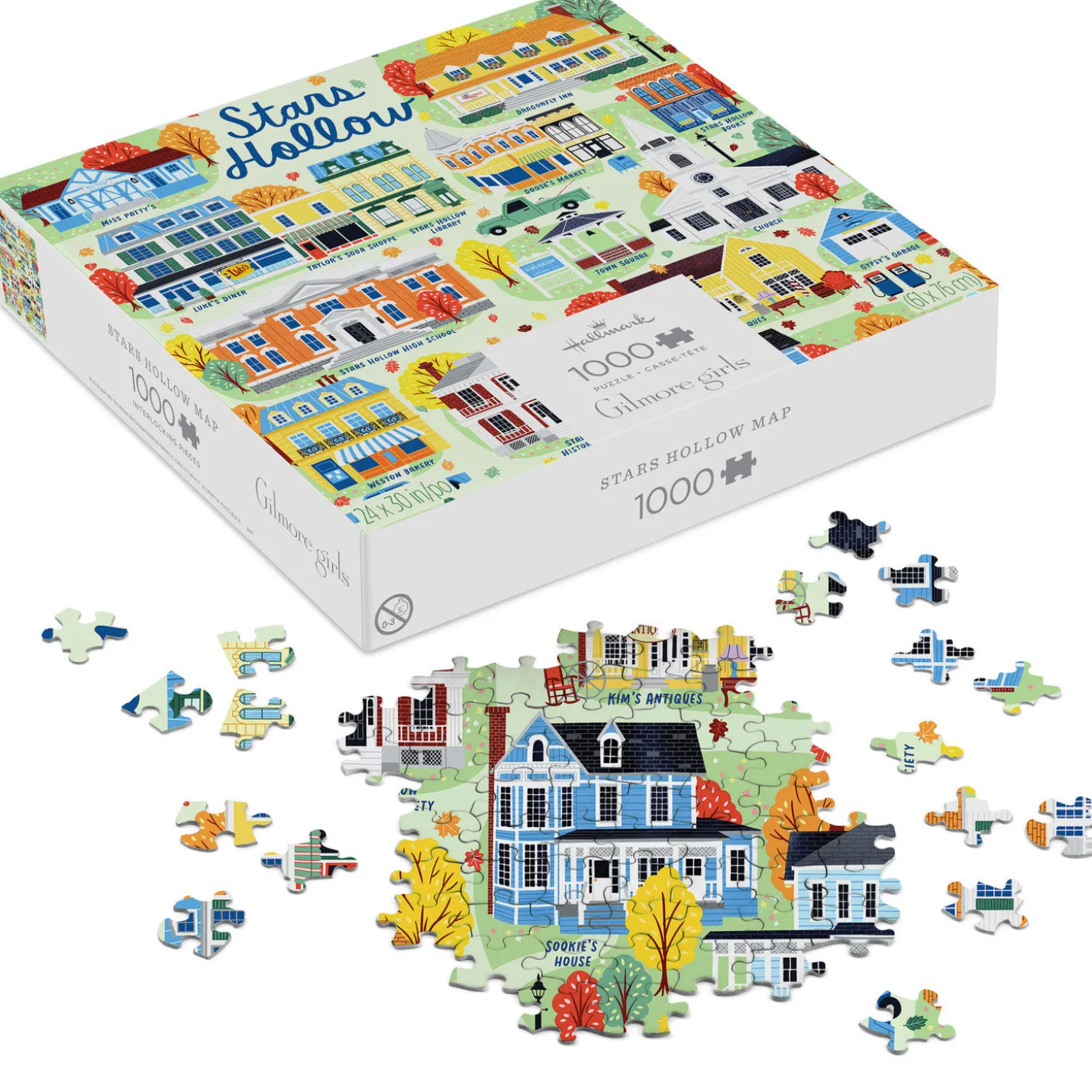Gilmore Girls Stars Hollow Map 1,000-Piece Jigsaw Puzzle
