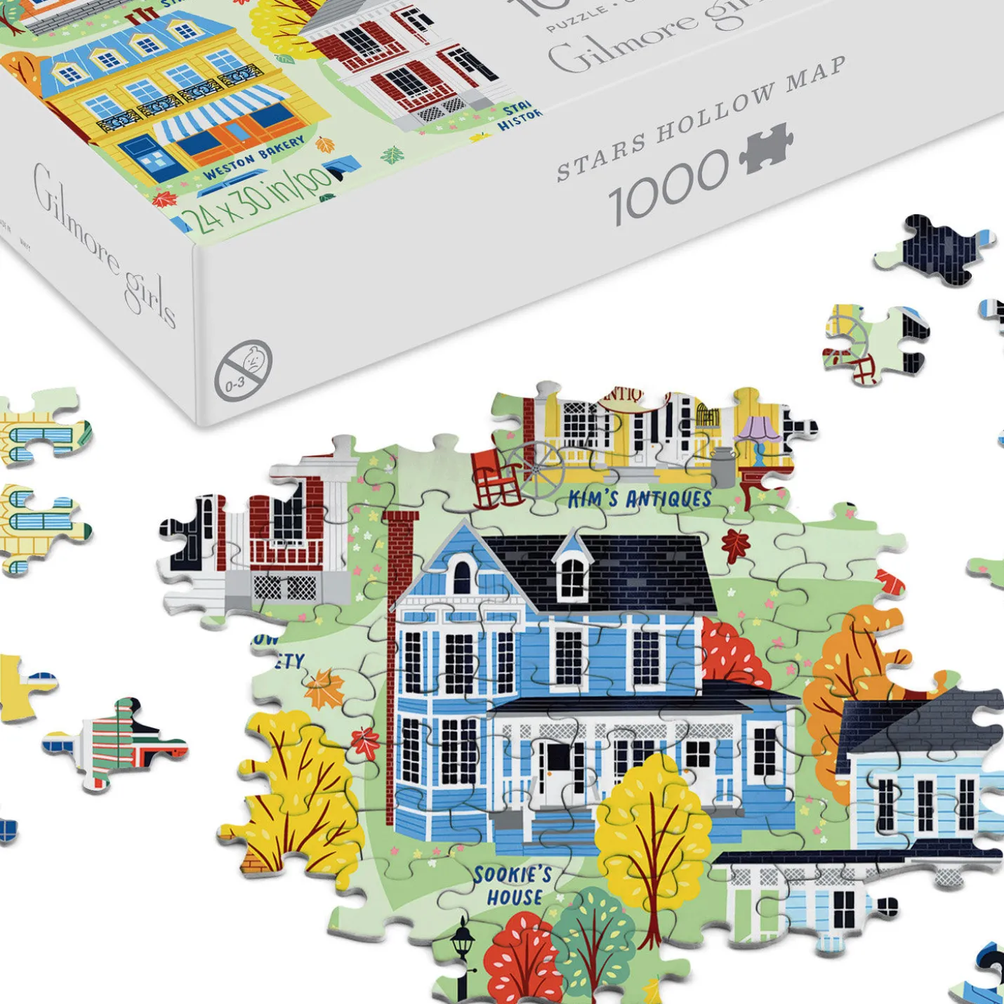 Gilmore Girls Stars Hollow Map 1,000-Piece Jigsaw Puzzle