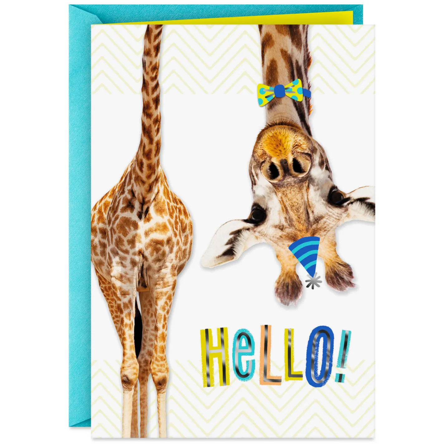 Giraffe in Bow Tie and Party Hat Birthday Card for Kids