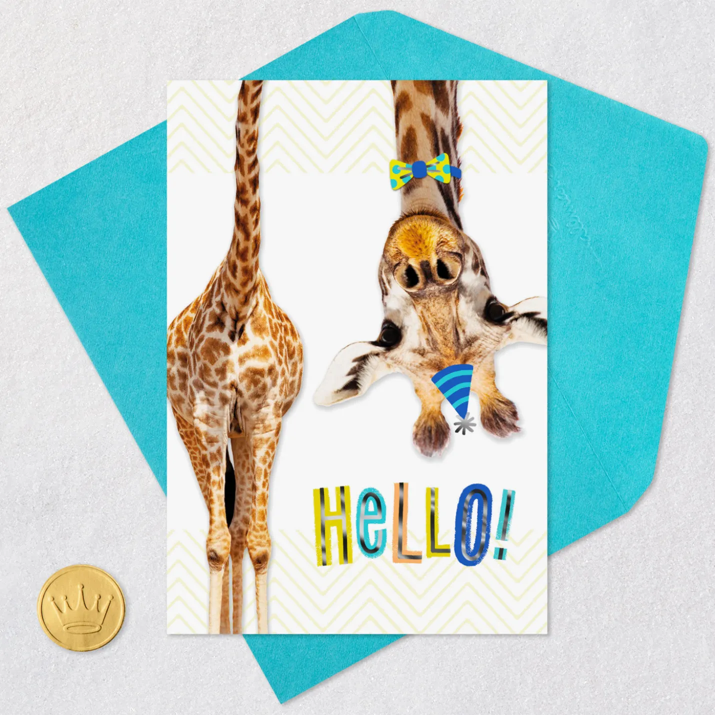 Giraffe in Bow Tie and Party Hat Birthday Card for Kids