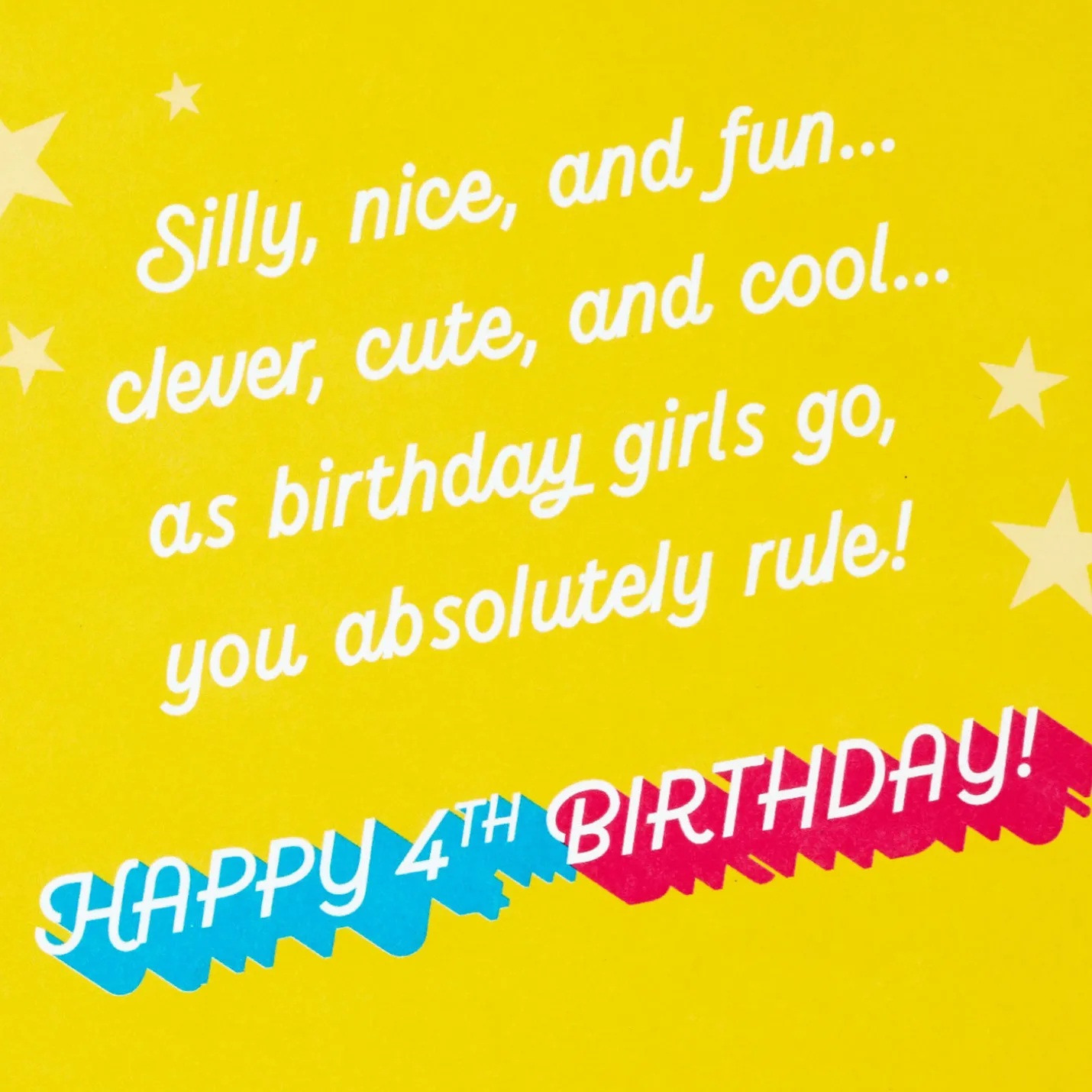 Girl, You Rule 4th Birthday Card With Wearable Sunglasses