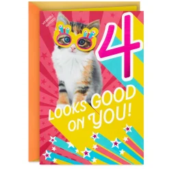 Girl, You Rule 4th Birthday Card With Wearable Sunglasses