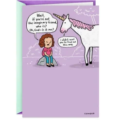 Glad You're Not Imaginary Funny Birthday Card for Friend