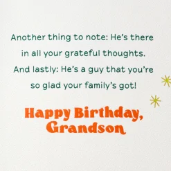 Glad To Have You, Grandson Birthday Card