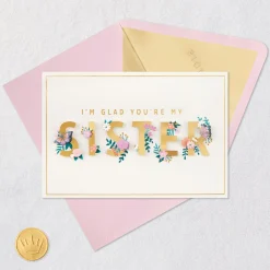 Glad You're My Sister Birthday Card for Sister