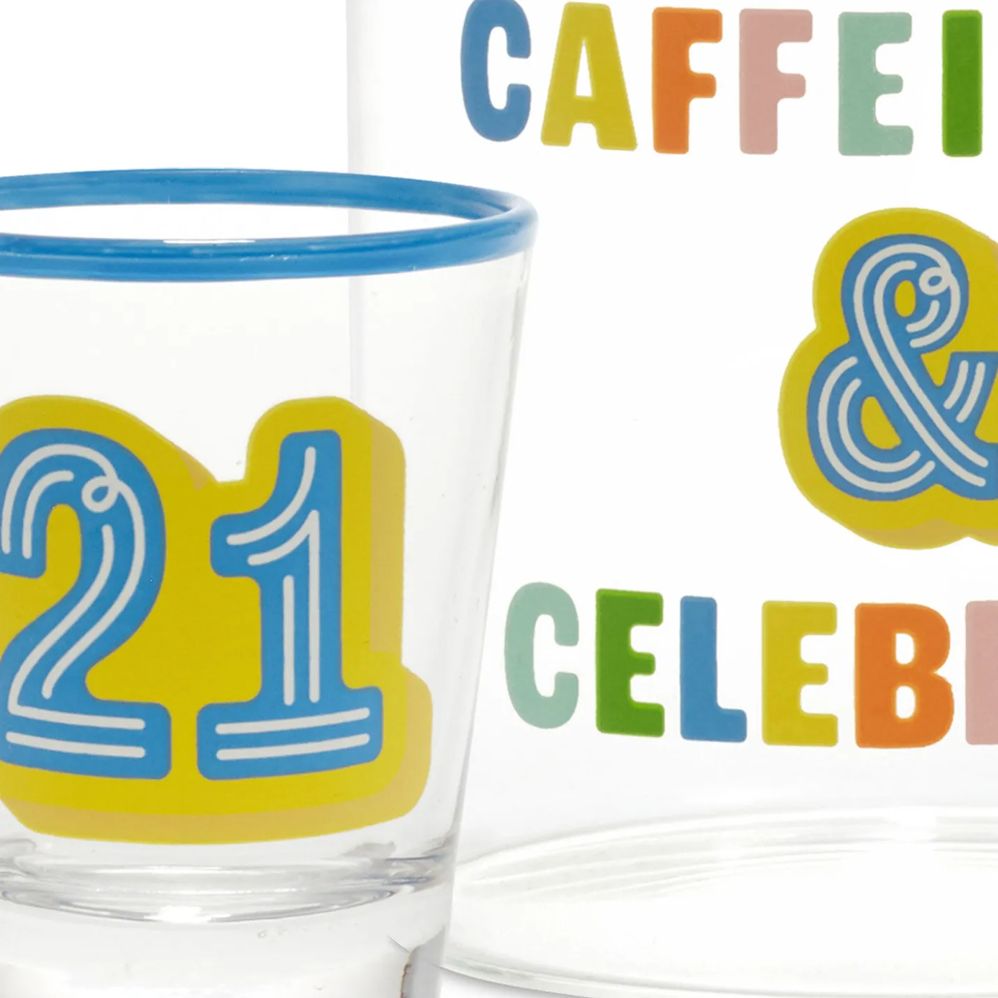 Glass 21st Birthday Mug and Shot Glass Bundle