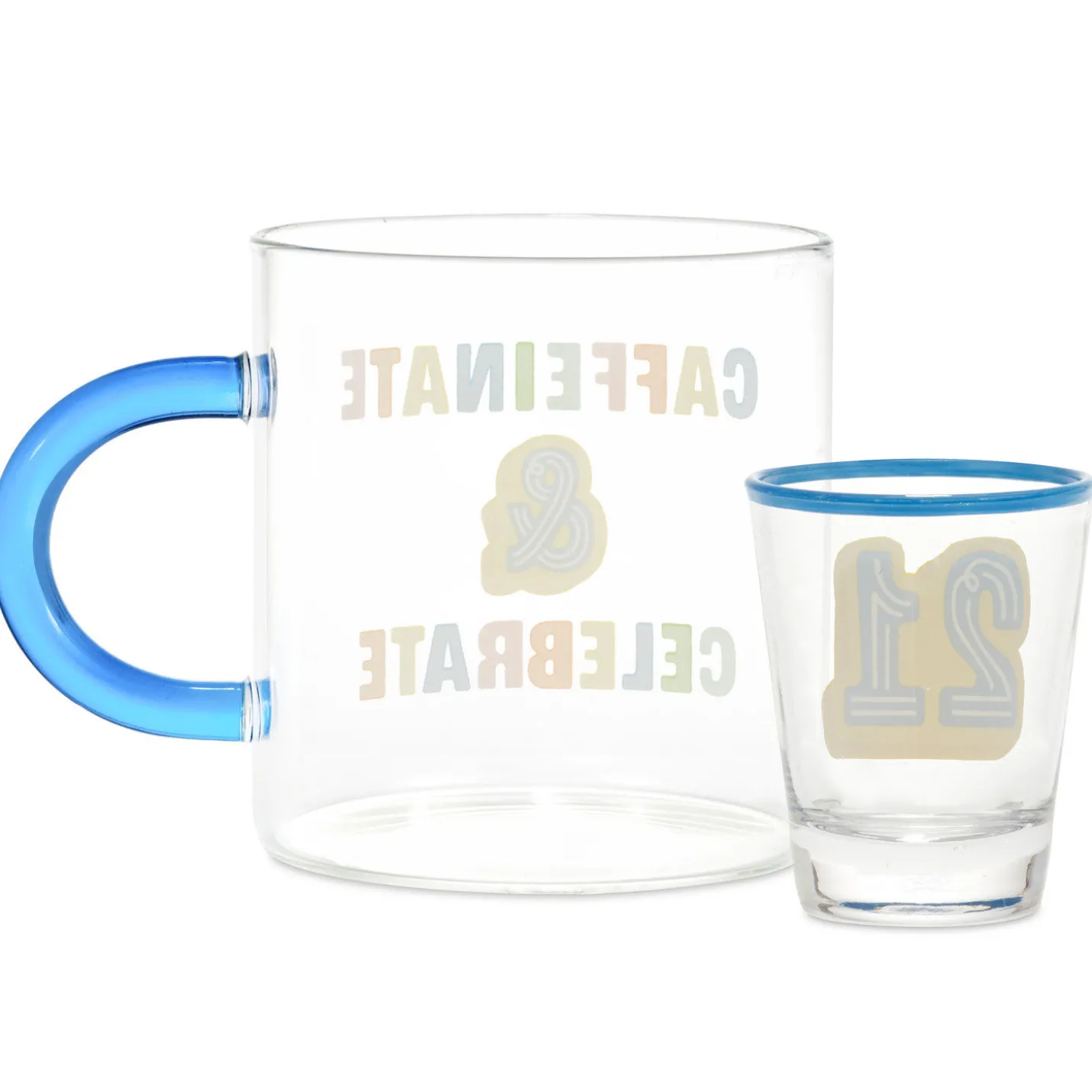 Glass 21st Birthday Mug and Shot Glass Bundle