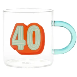 Glass 40th Birthday Mug, 17.5 oz.