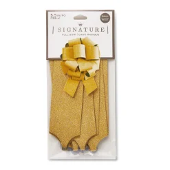 5.5" Glittery Gold Pull-String Gift Bow