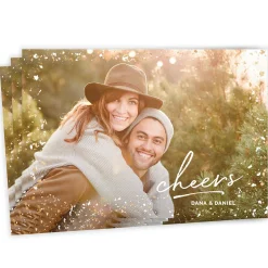 Glitz and Glamour Cheers Flat Holiday Photo Card