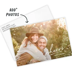 Glitz and Glamour Cheers Flat Holiday Photo Card