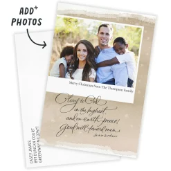 Glory to God Religious Flat Christmas Photo Card
