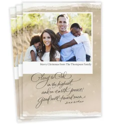 Glory to God Religious Flat Christmas Photo Card
