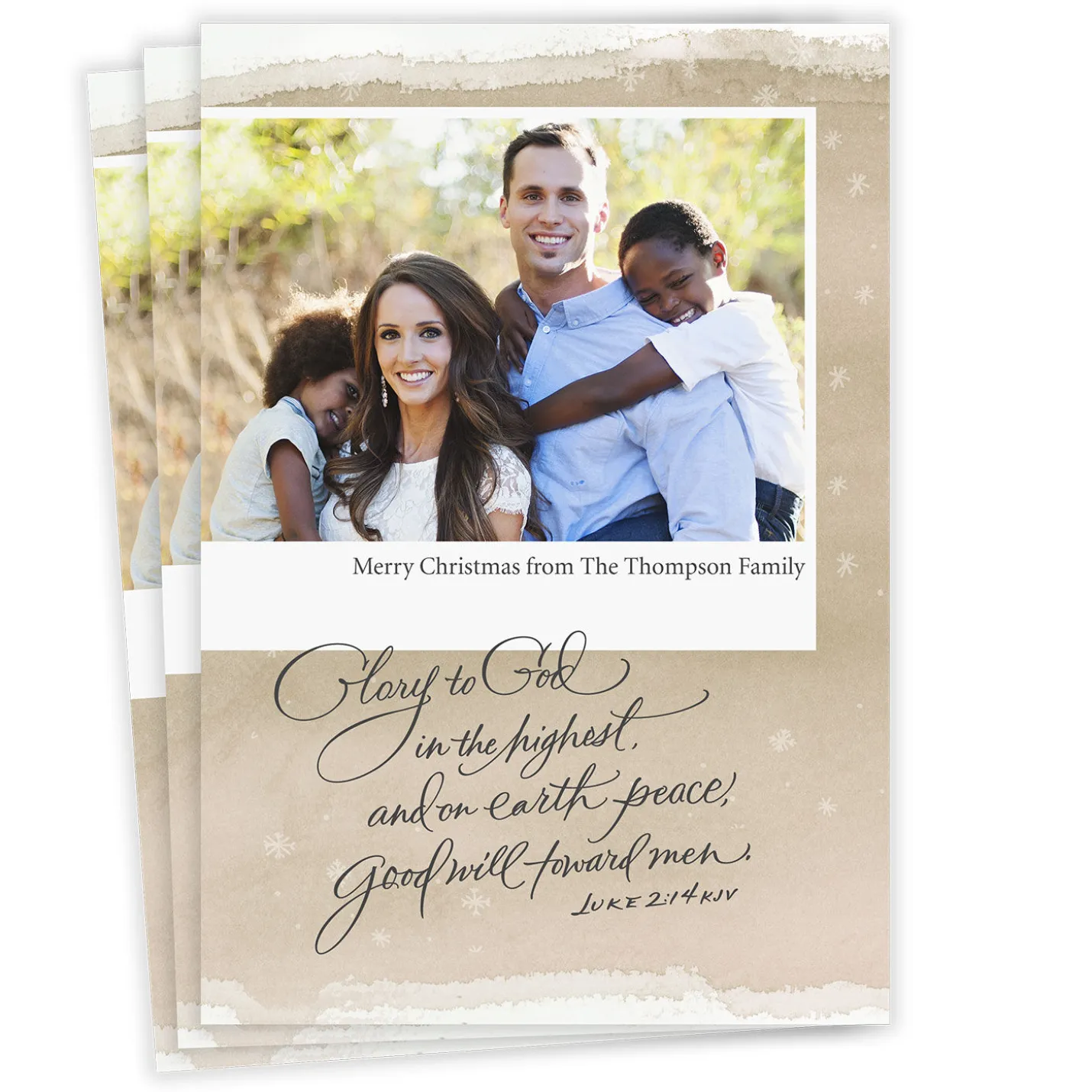 Glory to God Religious Flat Christmas Photo Card