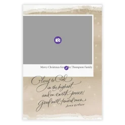 Glory to God Religious Flat Christmas Photo Card