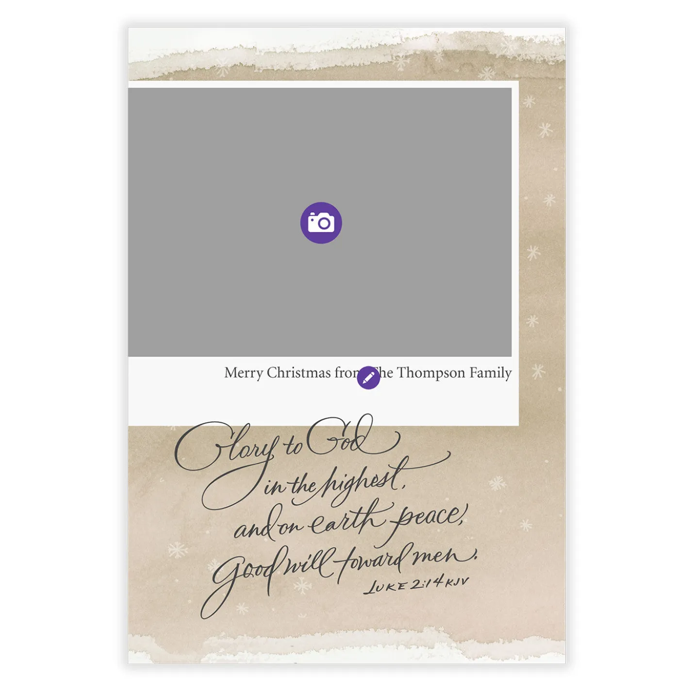 Glory to God Religious Flat Christmas Photo Card