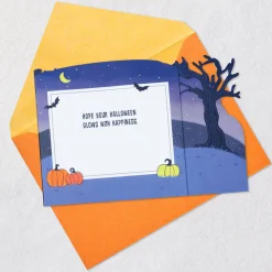 Glowing Pumpkin Patch Musical 3D Pop-Up Halloween Card With Light