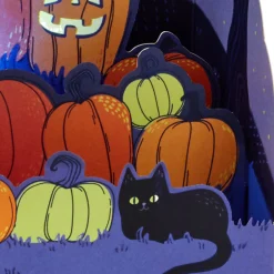 Glowing Pumpkin Patch Musical 3D Pop-Up Halloween Card With Light