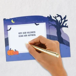 Glowing Pumpkin Patch Musical 3D Pop-Up Halloween Card With Light