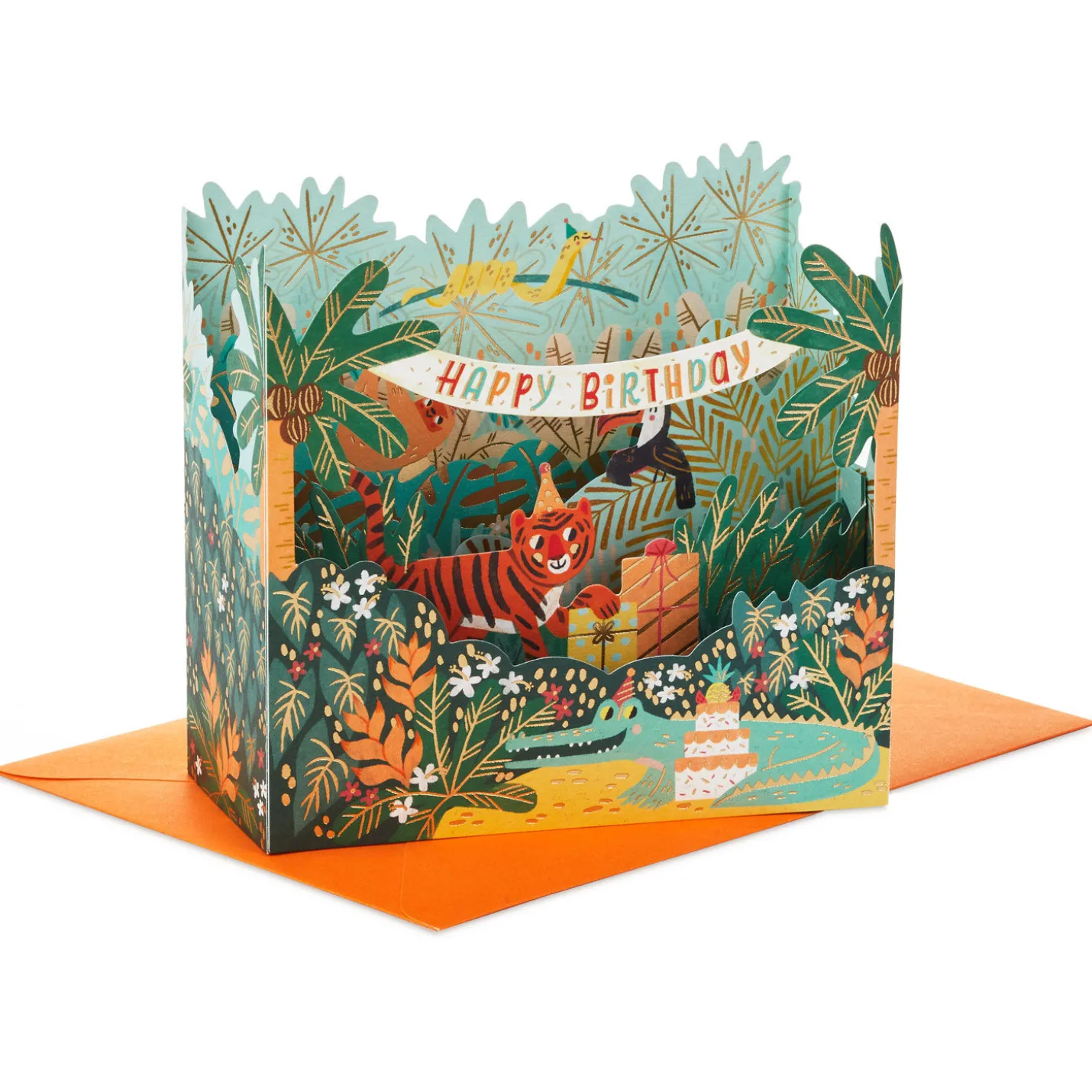 Go Wild Jungle Animals 3D Pop-Up Birthday Card for Kids