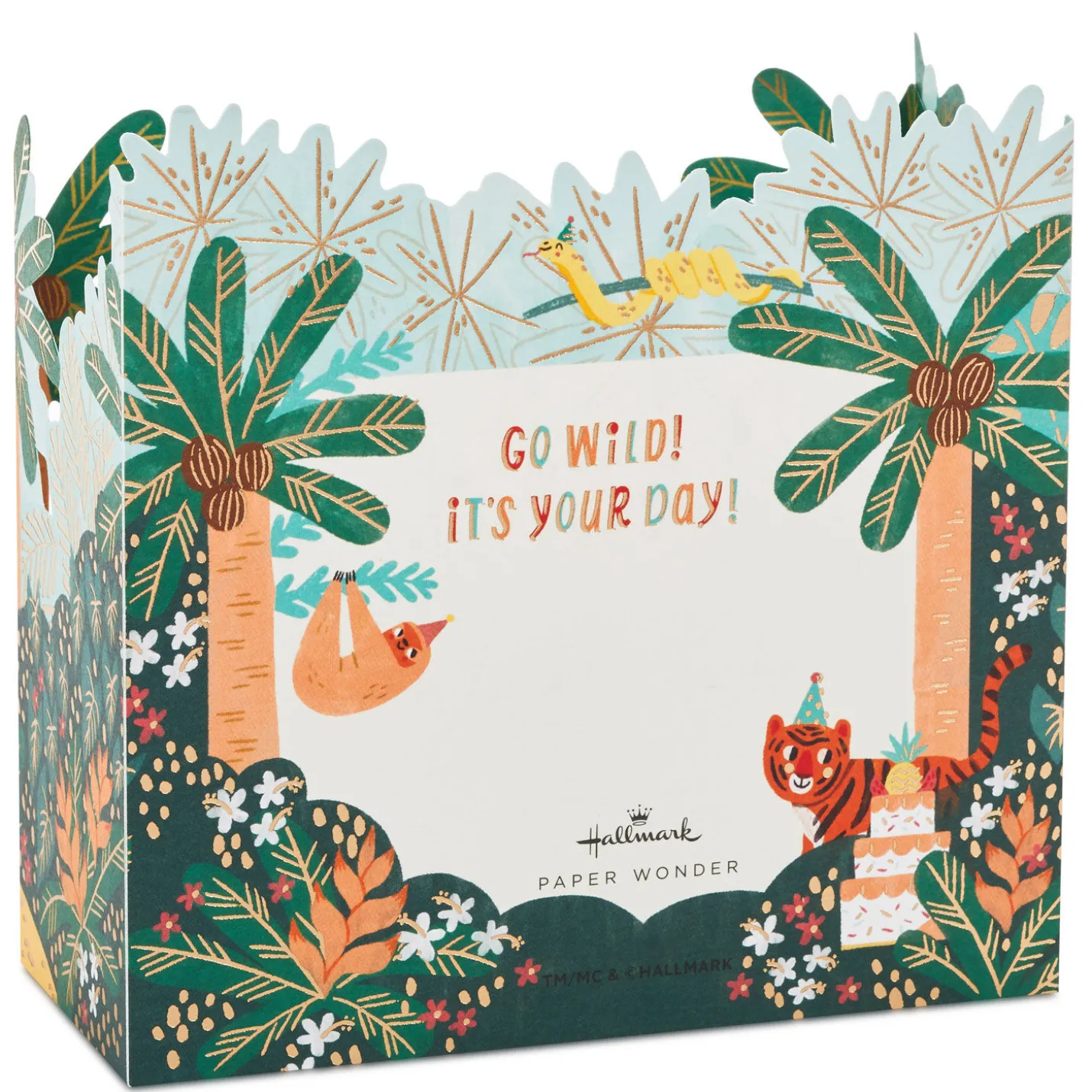 Go Wild Jungle Animals 3D Pop-Up Birthday Card for Kids