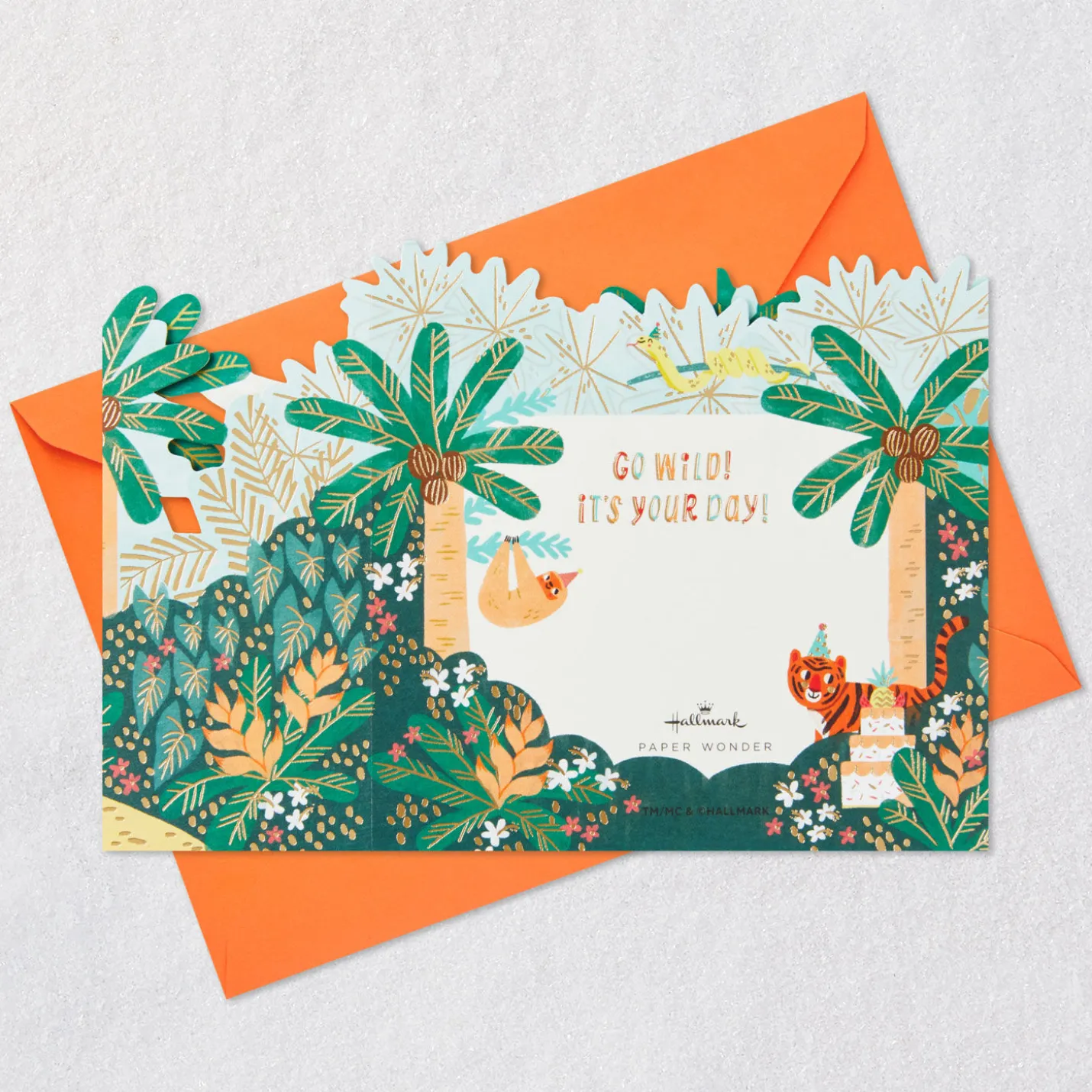 Go Wild Jungle Animals 3D Pop-Up Birthday Card for Kids