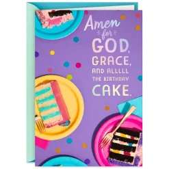 God, Grace and Alllll the Cake Religious Birthday Card