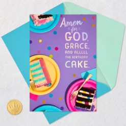 God, Grace and Alllll the Cake Religious Birthday Card