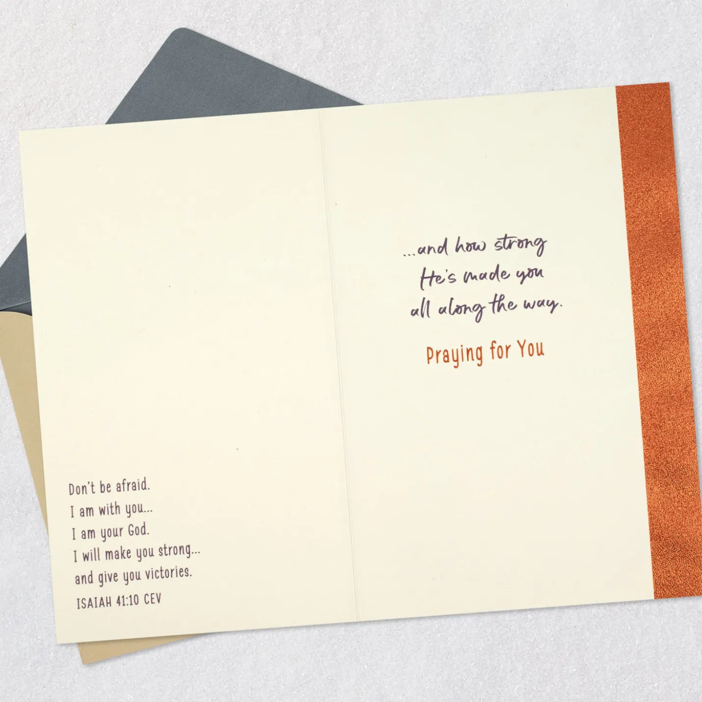 God Has Made You Strong Religious Encouragement Card
