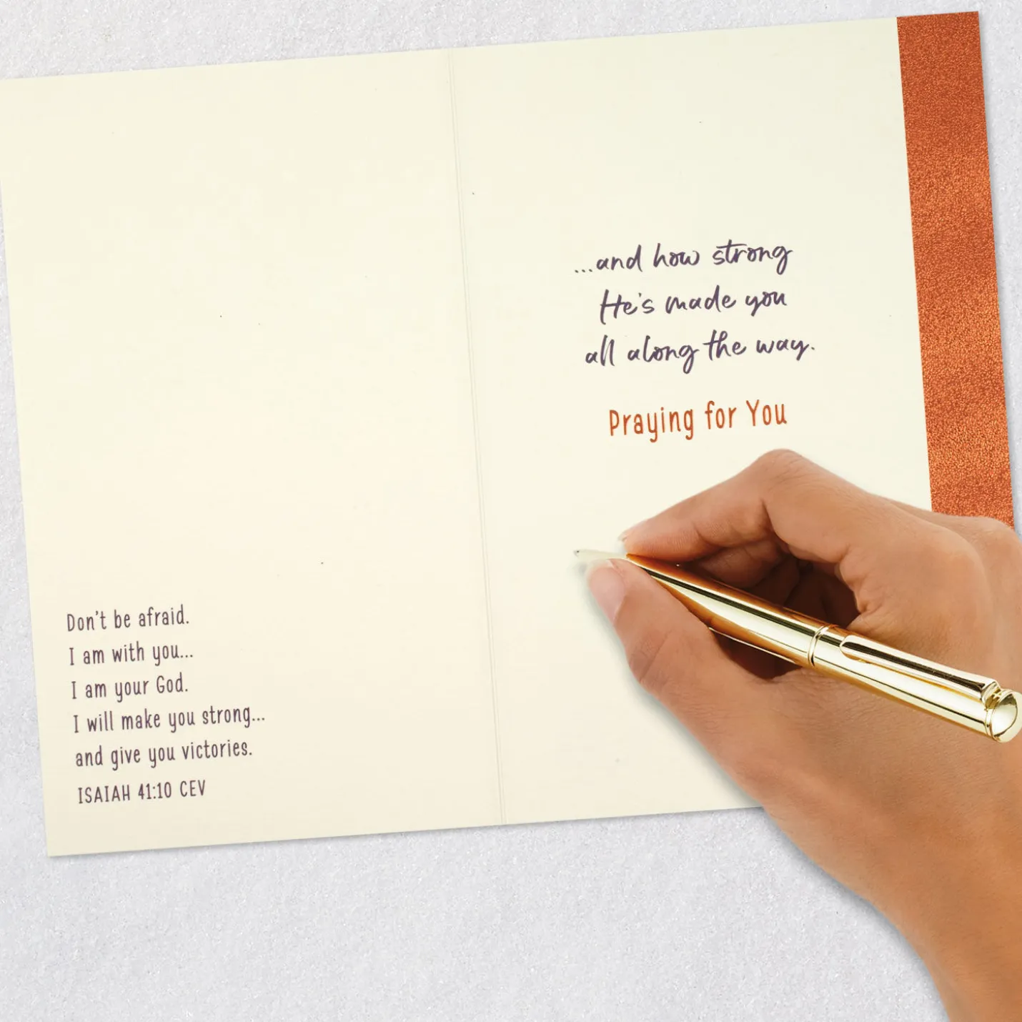 God Has Made You Strong Religious Encouragement Card