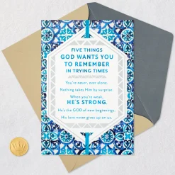 God Is Your Strength Religious Encouragement Card