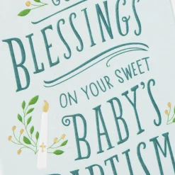 God's Blessings on Your Sweet Baby Religious Baptism Card