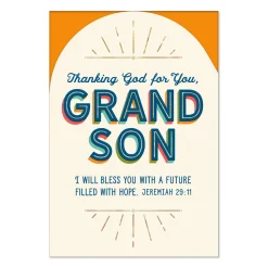God's Good Work in Your Life Religious Birthday Card for Grandson