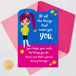 God's Love Shines Bright in You Religious Encouragement Card for Girl