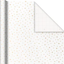Gold and White 3-Pack Wrapping Paper, 105 sq. ft. total