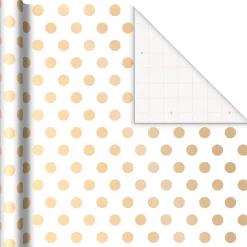 Gold and White 3-Pack Wrapping Paper, 105 sq. ft. total