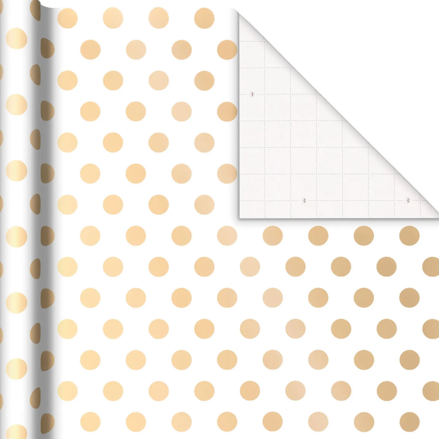 Gold and White 3-Pack Wrapping Paper, 105 sq. ft. total