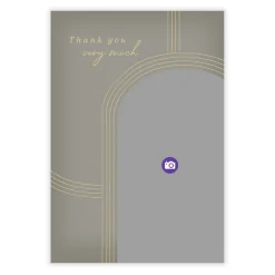Gold Arches on Gray Wedding Thank-You Card