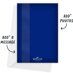 Gold Arch on Blue Holiday Photo Card